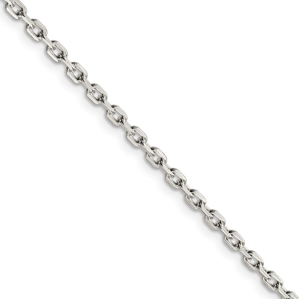 Perfect Jewelry Gift Sterling Silver 2.75mm Beveled Oval Cable Chain 