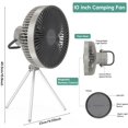 AYMZ Camping Fan Battery Powered Fan, Remote Control LED Lantern 10000mAh Battery Operated, 5 Speeds USB Rechargeable Fans with Hook for Fishing, Camping, Outdoor, Travel, Bedroom