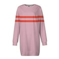 thumbnail image 4 of Women's Casual Long Sleeve Striped Sweatshirt Dress Comfortable Loose Fit Pullover Tunic, 4 of 5