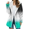 thumbnail image 2 of jobturf Hoodies for Women Fashion Gradient Fleece Jacket Full Zip up Long Sleeve Hooded Sweatshirts Casual Winter Coats with Pockets, 2 of 6