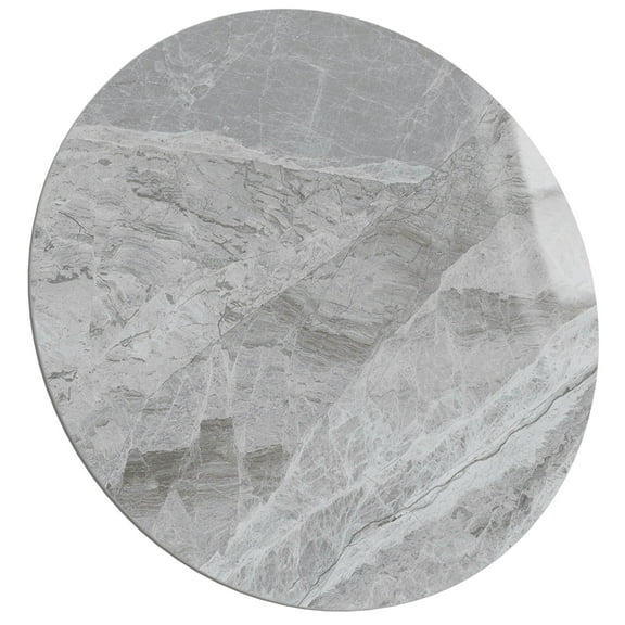 SSTBLEV Round Sintered Stone Table Top, 23.6", 0.43", Gray