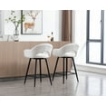 thumbnail image 4 of Guyou 26" Swivel Bar Stool Set of 2, Modern Velvet Upholstered Counter Height Stool with Back and Metal Legs for Kitchen Island Bar Bistro Restaurant, White, 4 of 15