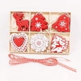 thumbnail image 2 of Juego de adornos de madera para árbol de Navidad, 24 piezas de 2,0'', adornos navideños de madera para manualidades de bricolaje para árbol de Navidad con caja de almacenamiento de madera, 2 of 5