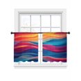 thumbnail image 2 of Abstract Water Ripple Sheer Curtains 54 Inches Long 2 Panels Watercolor Colorful Stripe Light Filtering Semi Sheer Window Curtains Drapes for Bedroom Living Room 52"x54", 2 of 7