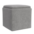 thumbnail image 3 of Otomana Benzara SOA Storage, tela tejida gris, 45 cm, 3 of 5