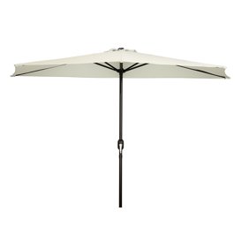 Mainstays Hillwood 7 White Half Round Patio Umbrella Walmart Com Walmart Com