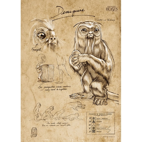 Fantastic Beasts And Where To Find Them (Demiguise Sketchbook) MightyPrint™ Wall Art