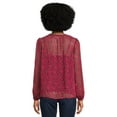 thumbnail image 3 of Time and Tru Women's Soft Blouse with Floral Prints, Sizes XS-3XL, 3 of 5