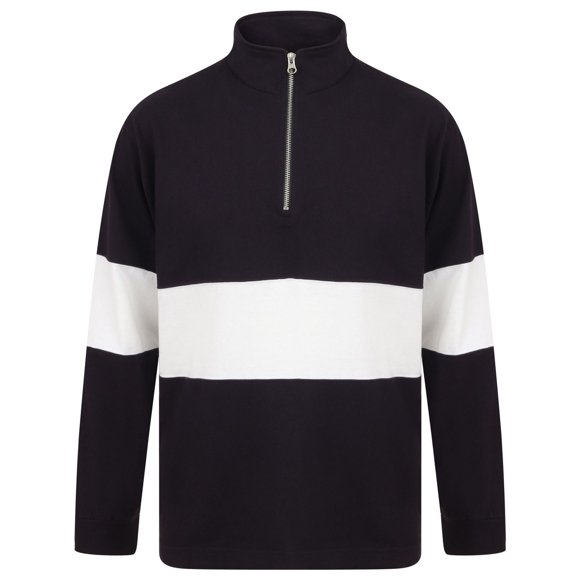 Front Row Mens/Womens Panelled Zip Neck Top