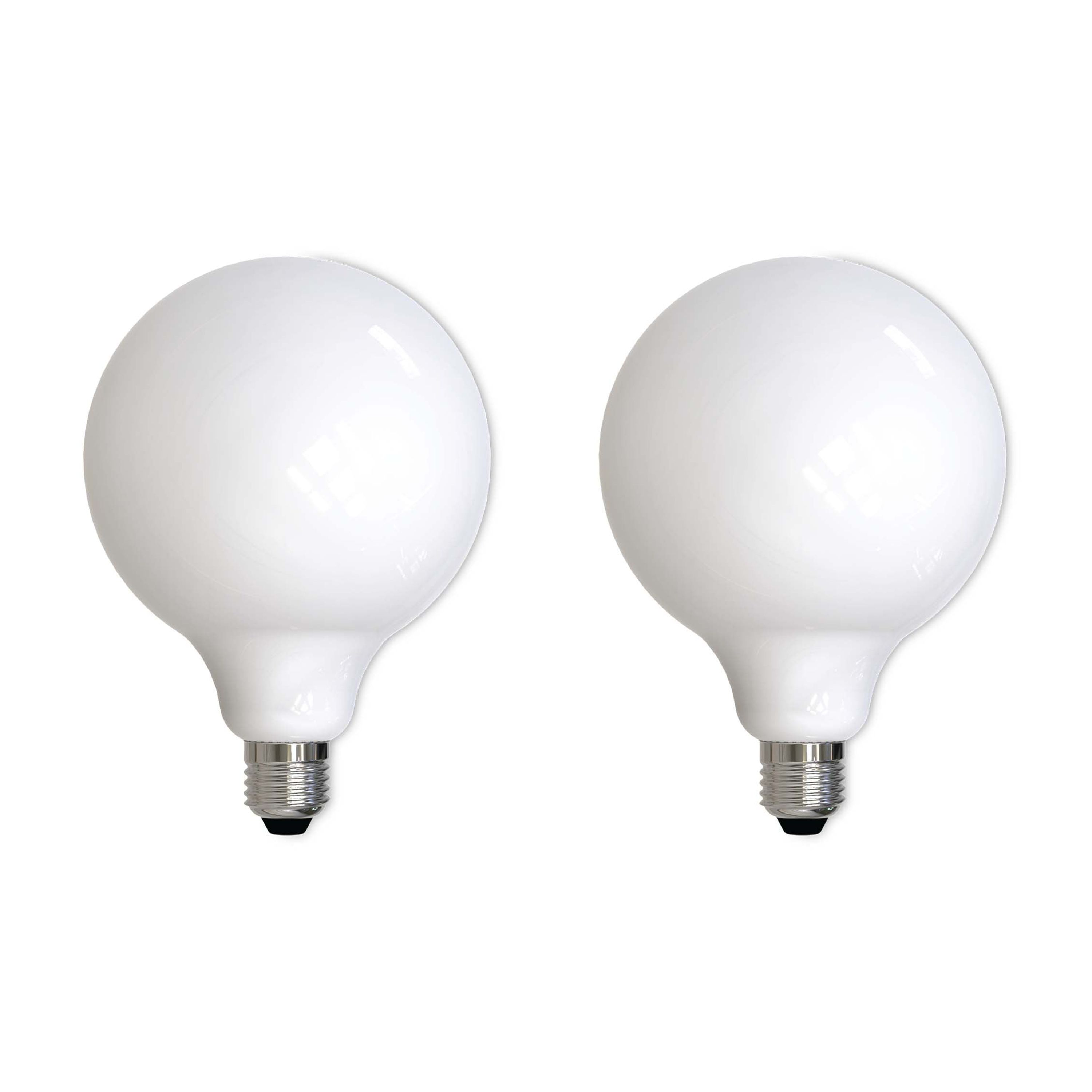 Bulbrite Pack of (2) 8.5 Watt Dimmable Milky Glass G40 LED Light Bulbs with Medium (E26) Screw Base 2700K (Warm White Light), 800 Lumens