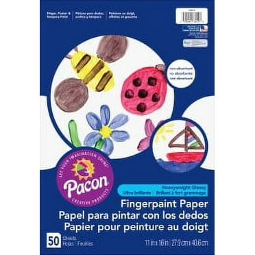Pacon Fingerpaint Art Paper, White, 11" x 16", 50 Sheets