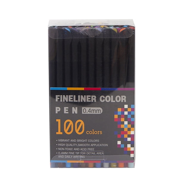 Bolígrafo de punta fina de 100 colores brillantes de 0,4 mm de color