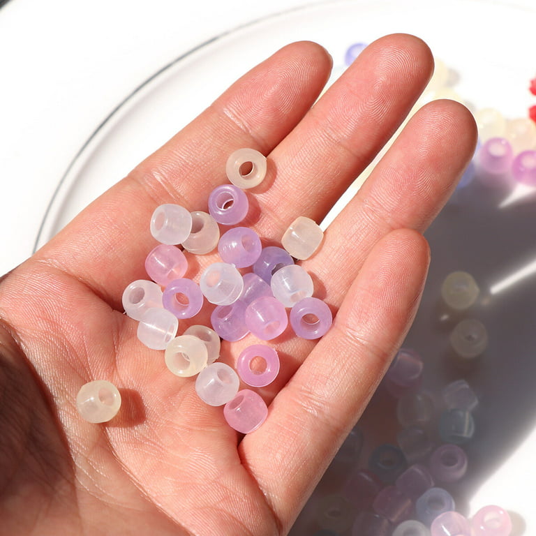 1000Pcs Multi 7 Color Plastic UV Beads Clear Beads Color Magically Changing  UV Reactive Pony Beads Light in the Dark for Jewelry Making 