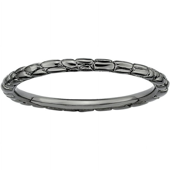 Stackable Expressions Sterling Silver Black Ruthenium-plated Twisted Ring
