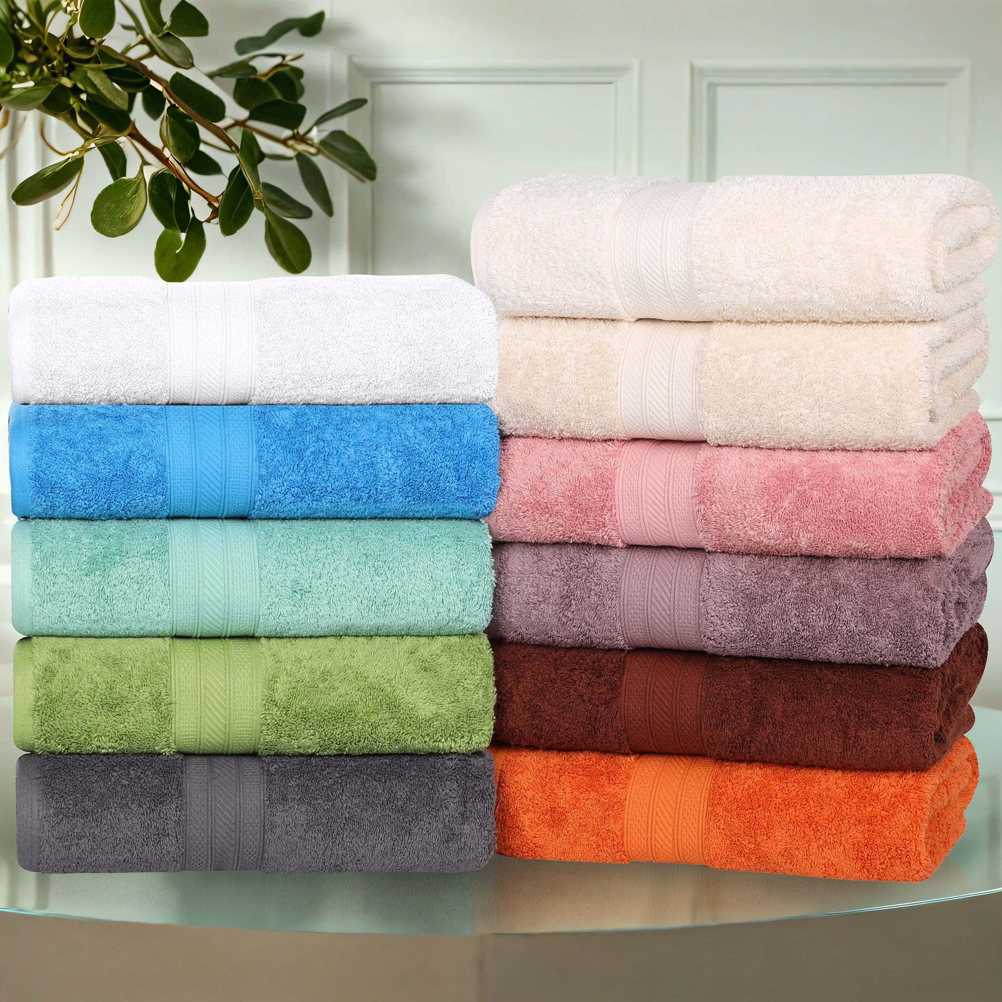 Superior Atlas Cotton Heavyweight Hand Towel, Set of 6, Blush