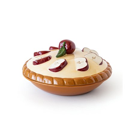Apple Pie Stoneware Pie Keeper with Lid