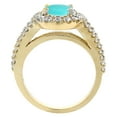 thumbnail image 2 of 14K Yellow Gold Natural Diamond Sleeping Beauty Turquoise Engagement Ring Oval 10x8mm, size 8.5, 2 of 3