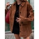 thumbnail image 1 of Abrigo informal de manga larga para mujer, Chaqueta con bolsillo y cuello Retro, Color liso, a la moda, para ir al trabajo, Otoño, 2024, 1 of 5
