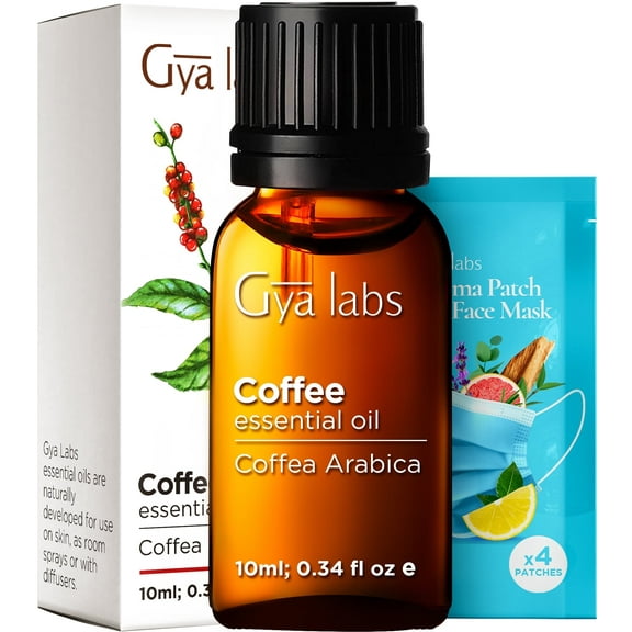 Gya Labs Coffee Essential Oil for Relaxation and Uplift Mood - Coffee Oil for Skin Care - Therapeutic Grade for Aromatherapy - 0.34 Fl Oz