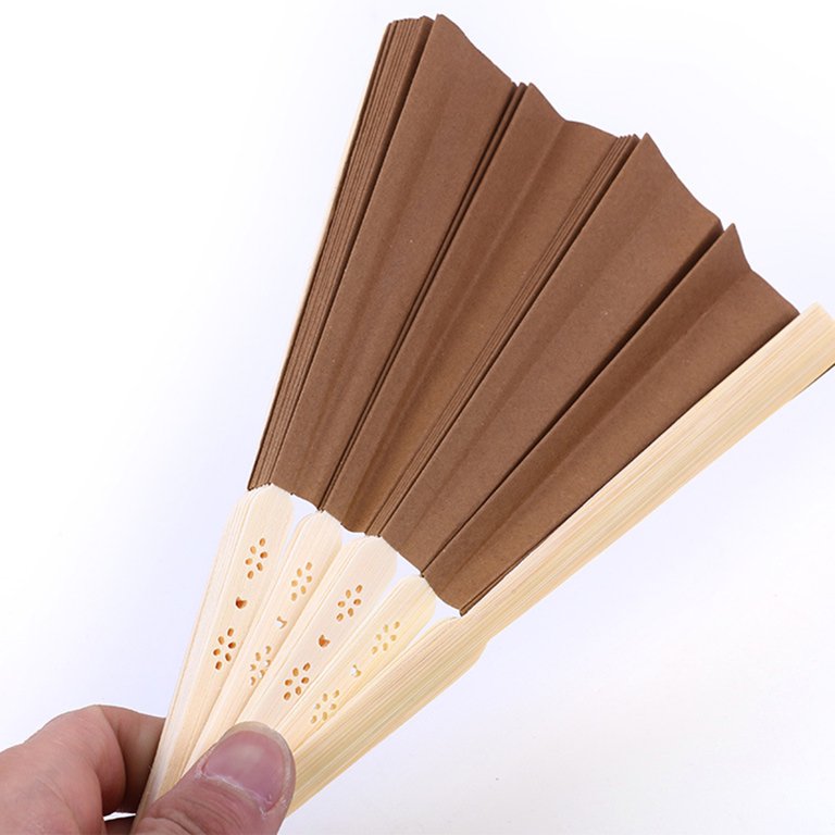 Lohuatrd Folding Paper Fans Handheld Paper Fan Multicolor Vintage Handheld Fan Handmade DIY Folding Fan Party Favors for Church Wedding DIY Decoration Dancing