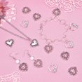 thumbnail image 4 of 150 piezas de dijes de corazón de amor de estilo tibetano de 3 estilos, dijes de aleación de corazón de plata hueco para hacer joyas, aretes, pulseras, collares, longitud 19,5-21,5 mm, 4 of 6