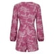 thumbnail image 4 of Mujeres Pantalones Cortos Casual, Floral V-Cuello Sudadera Romper, Cintura Elástica de Moda con Bolsillos Verano, 4 of 5