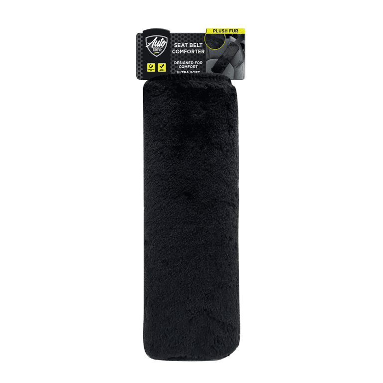 Auto Drive Plush Faux Fur Seatbelt Pad, Black photo 7