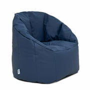 Big Joe Milano Outdoor Weatherproof Bean Bag Chair for Kids, Teens, Adults, Navy Marine Vinyl, UV Protected Weather Resistant Fabric, Lightweight Patio Reading Seat, 2.5 foot Refillable