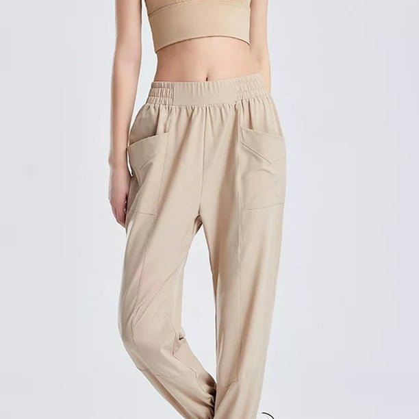 EQWLJWE Pants For Women Women's Large Size Pocket Sports Pants