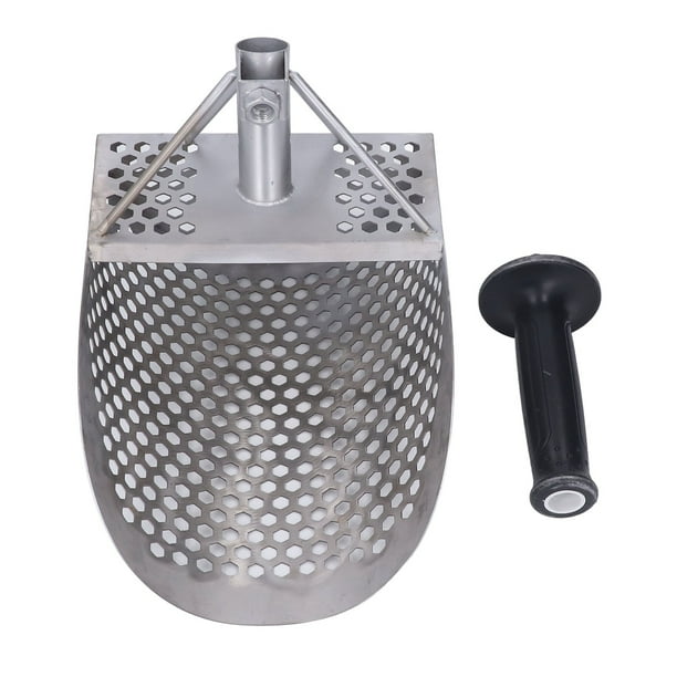 Cuchara de arena de acero inoxidable, pala de arena de playa, detector de tesoros de playa para caza de tesoros subacuáticos de metal, salida de alta intensidad