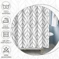 thumbnail image 4 of Gray Abstract Leaves Shower Curtain Artistical Stripes Creative Design Decorative Modern Fashion Simple Shower Curtains for Hotel Home Spa Bath Bathtubs Waterproof with Hooks 72x84 Inches, 4 of 6