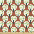 thumbnail image 2 of Ambesonne Abstract Fabric by the Yard Upholstery, Simple Fruit Trees, 5 Yards, Salmon Champagne, 2 of 5