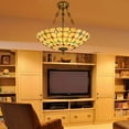 thumbnail image 5 of 20 Inch Tiffany Hanging Ceiling Light Fixture Victorian Style Stained Glass Pendant Lamp for Living Room Bedroom Hallway Entrance, 5 of 9