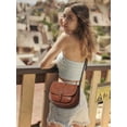 thumbnail image 2 of Bolso bandolera para mujer pequeño para sillín y bolso de hombro, A-large-marrón, L, 2 of 5