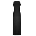 thumbnail image 2 of Mikilon Women Deep V-Neck Dress High Side Slit Long Dress Solid Color Sleeveless Dress, 2 of 6