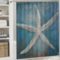 thumbnail image 6 of Awypu Nautical Starfish Vintage Star Blue Sea Beachy Chic Modern Bathroom Decor Waterproof Shower Curtain Multiple Sizes White, 6 of 7
