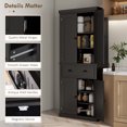 thumbnail image 6 of HOMCOM 72" Traditional Freestanding Kitchen Pantry Cabinet Cupboard with Doors and 3 Adjustable Shelves, Black, 6 of 9