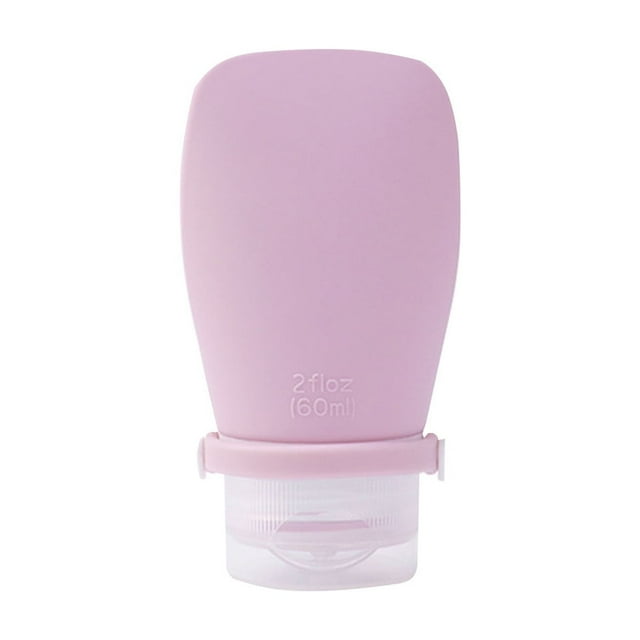 WRKEKC Clearance 60ml Travel-Sized Squeeze Bottle for Cosmetics, Silicone Liquid Container with Flip-Top Lid (11.7x5.5x3.5cm)