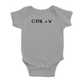 thumbnail image 3 of Twin Babys Funny Ctrl + C Ctrl + V Printed Infant Baby Cotton Bodysuits (Gray, 18-24M), 3 of 5