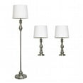 thumbnail image 1 of Elegant Designs Three Pack Lamp Set 2 Table Lamps & 1 Floor Lamp, Brushed Steel, 1 of 1