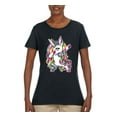 thumbnail image 2 of Wild Bobby, Awesome Dabbing Dab Rainbow Unicorn Fantasy, Streetwear, Womens Graphic Tees, Black, Medium, 2 of 3