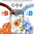 thumbnail image 3 of Sunflower 30oz Tumbler with Carry Handle – Double Wall Stainless Steel Insulated Cup, Flip Straw Lid, Leak-Proof & BPA-Free for Hot and Cold Drinks, Sports Outdoor Workout Christmas Birthday Travel, 3 of 6