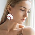 thumbnail image 4 of CILENON Earrings Women'S Sports Fans Baseball Leather Earrings Artificial Leather Pendant Earrings Football Basketball Earrings Sparkling Softball Football Mom Earrings (N,One Size), 4 of 6
