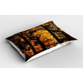 thumbnail image 2 of Ambesonne Tree Pillow Sham 2 Pack, Fall Tranquil Countryside, 26"x20", Dark Brown Orange Yellow, 2 of 3