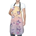 thumbnail image 5 of Kuromi and My Melody Adjustable Bib Aprons, Waterdrop Resistant Apron with 2 Pockets for Kitchen Cooking Restaurant BBQ Painting Crafting, 5 of 7