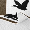 thumbnail image 5 of meiyoeat Outdoor Hunting Wildlife Twin Quilt Set for Men Boys, Vintage Rustic Cabin Patchwork Twin Coverlet Set, Olive Drab, 2pcs, 5 of 7