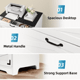 thumbnail image 3 of RichYa 2 Drawer Lateral File Cabinet, Large Wood Filing Cabinet for Home Office, Fits A4/Letter Size Files, Farmhouse White, 3 of 9