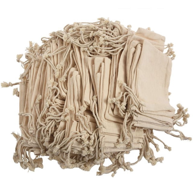 100 Piezas Bolsas De Algodón Con Cordón 100% Pequeño 10X15 cm