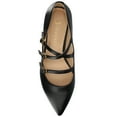 thumbnail image 4 of Journee Womens Gretel Multistrap Buckle Detail Pointed Toe Block Heel Comfort Ballet Pumps, 4 of 9