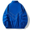 thumbnail image 4 of Xysaqa Mens Fashion Flight Bomber Jacket Color Block Casual Lightweight Jacket for Men Teen Boy Spring Fall Long Sleeve Full Zip Up Windbreaker M-4XL（Available in Big & Tall) Blue, 4 of 7